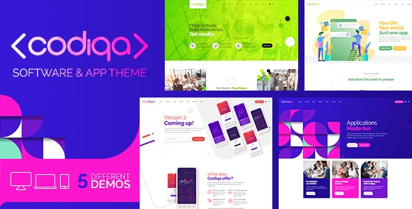 Codiqa – 简约软件APP应用网站WordPress模板 – v1.1.6